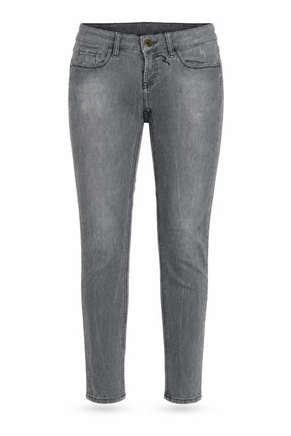 Front view of Rich & Royal women’s grey skinny jeans, size UK 28, 30-inch leg