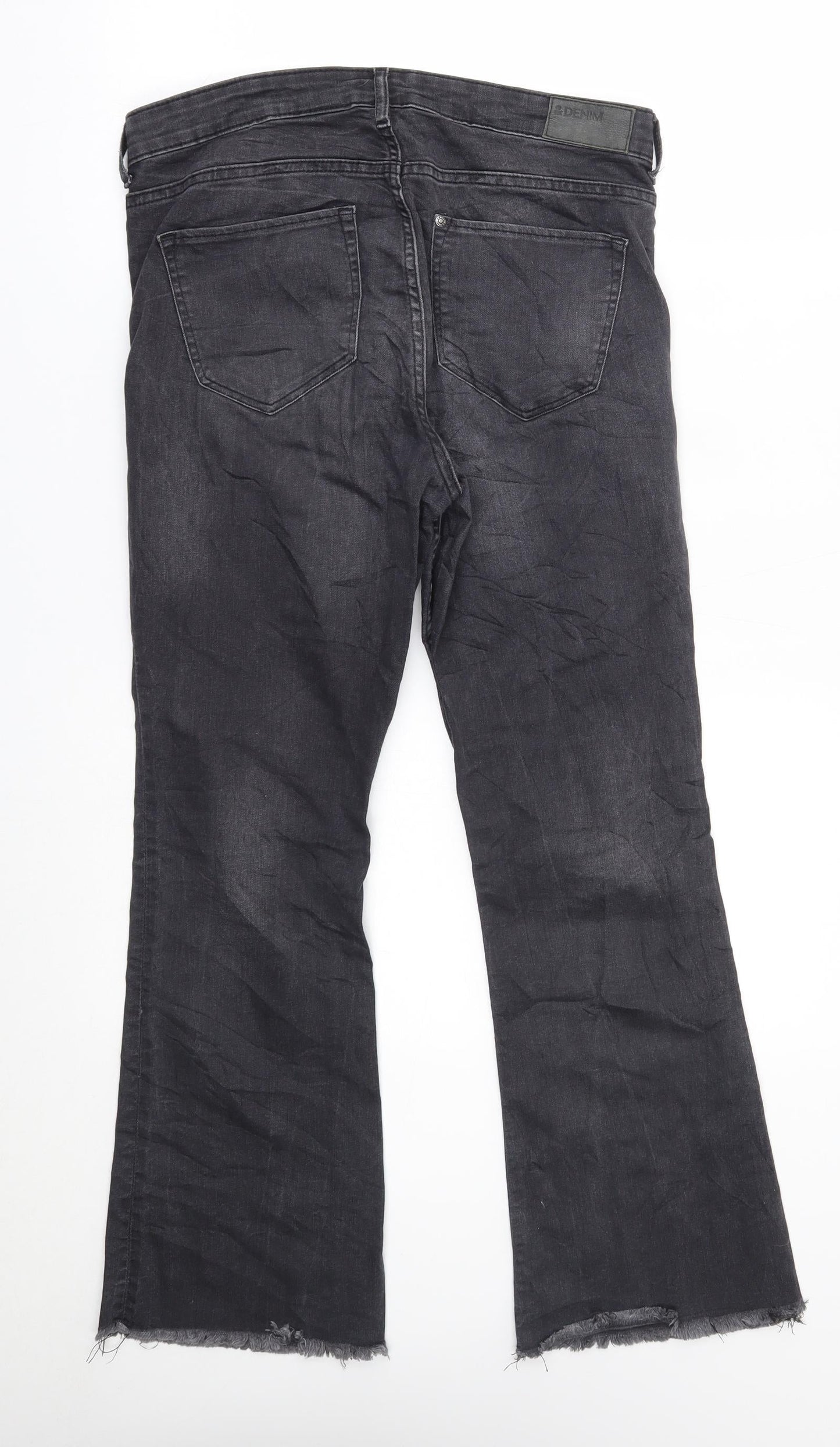 Womens UK Size 29 H&M Regular Fit Flared Black Jeans