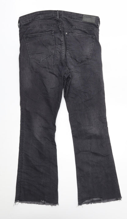 Womens UK Size 29 H&M Regular Fit Flared Black Jeans