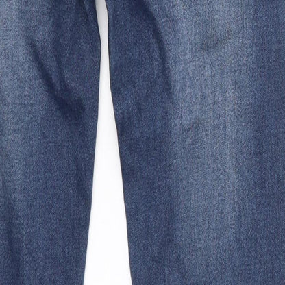 Womens UK Size L Preworn Regular Fit Straight Blue Jeans
