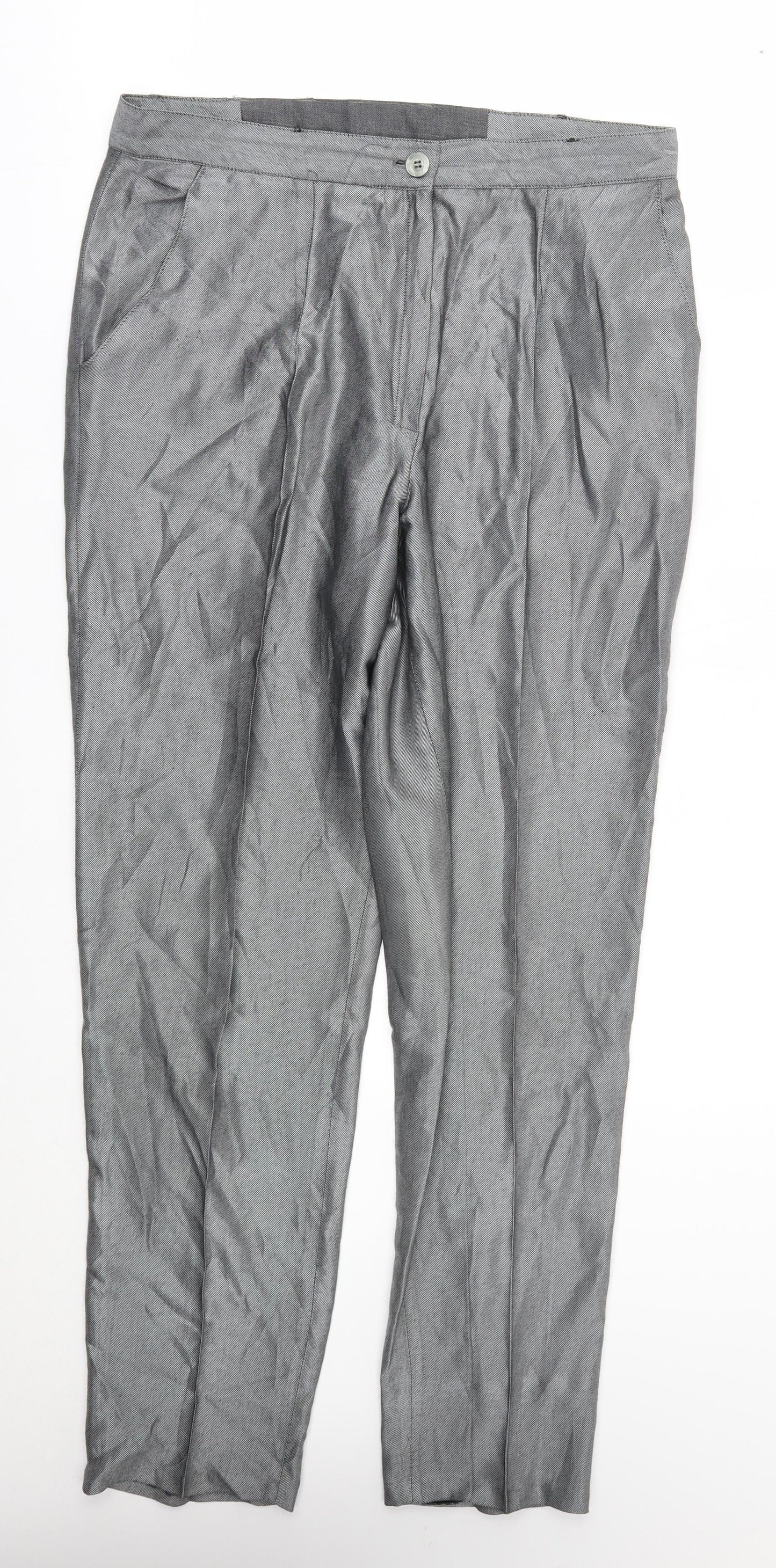 Womens UK Size 10 Preworn Regular Fit  Grey Trousers