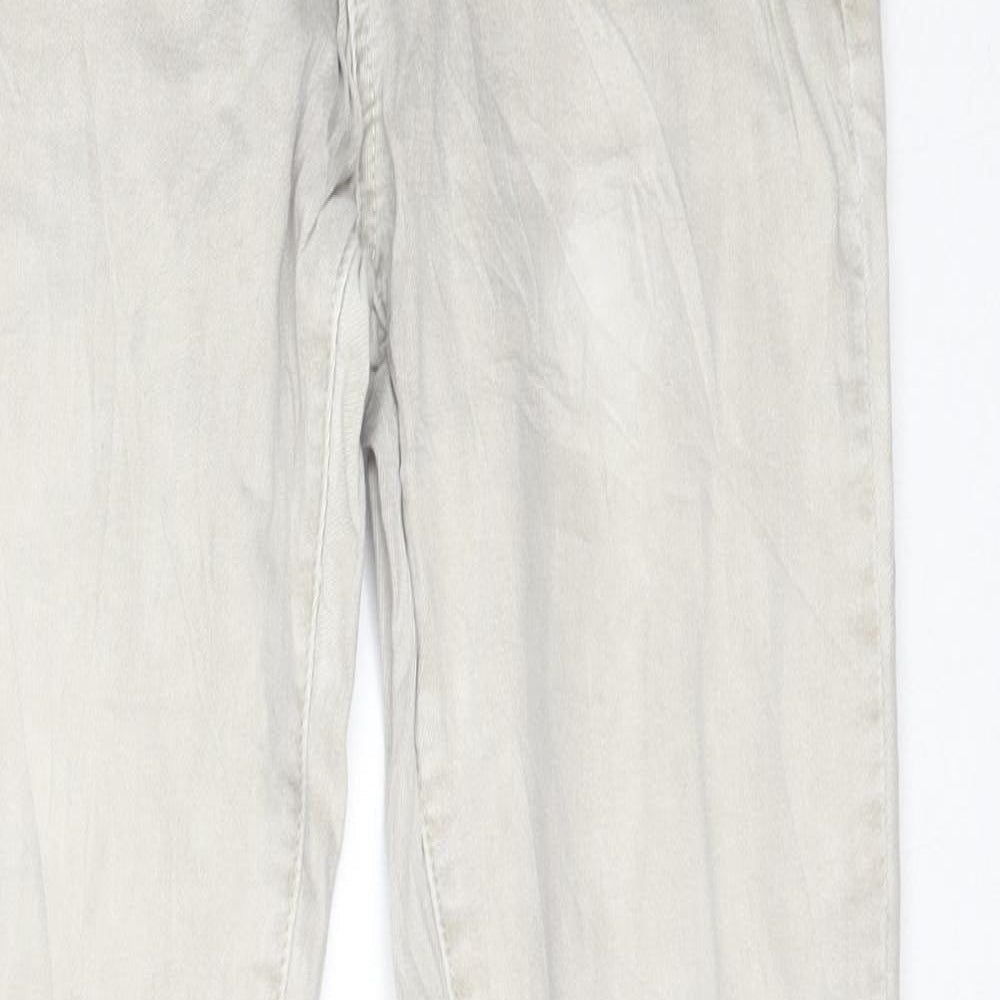 Womens UK Size XS Preworn Regular Fit Skinny Beige Jeans