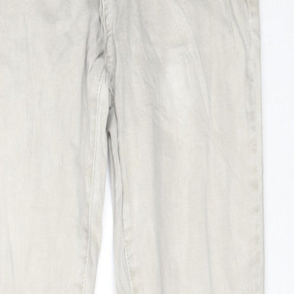 Womens UK Size XS Preworn Regular Fit Skinny Beige Jeans