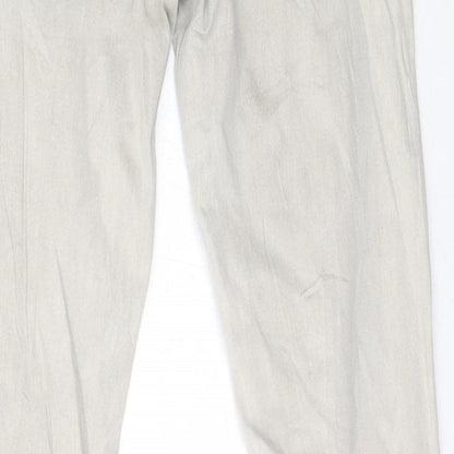 Womens UK Size XS Preworn Regular Fit Skinny Beige Jeans