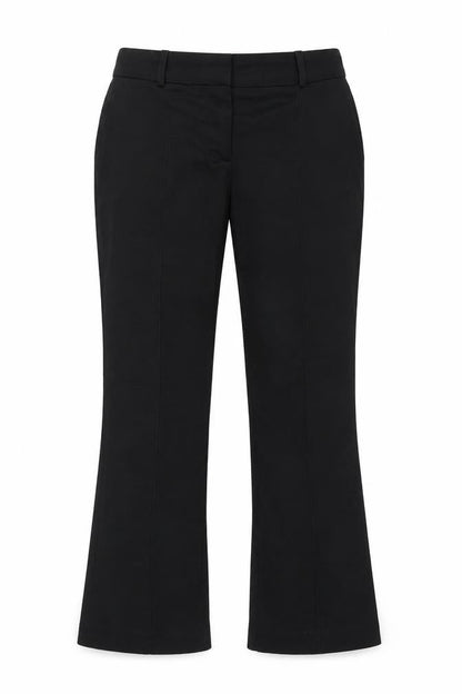 Front view of monnari women’s black trousers, size UK 12, 23-inch leg