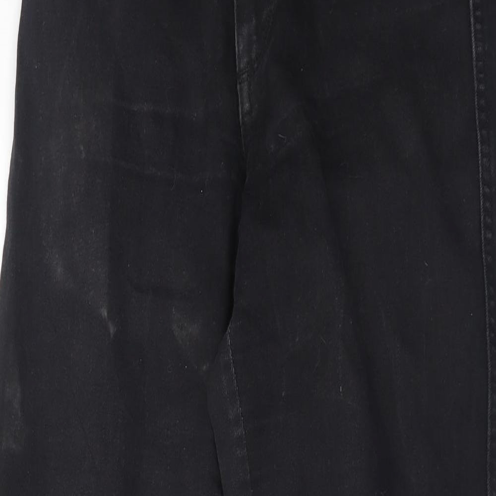 Womens UK Size 29 in H&M Regular Fit Straight Black Jeans