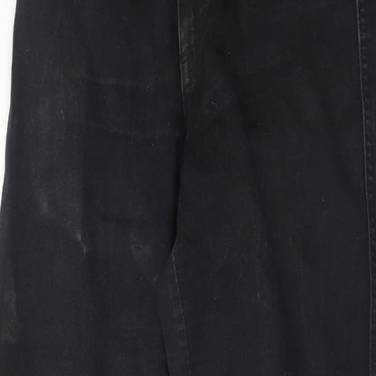 Womens UK Size 29 in H&M Regular Fit Straight Black Jeans
