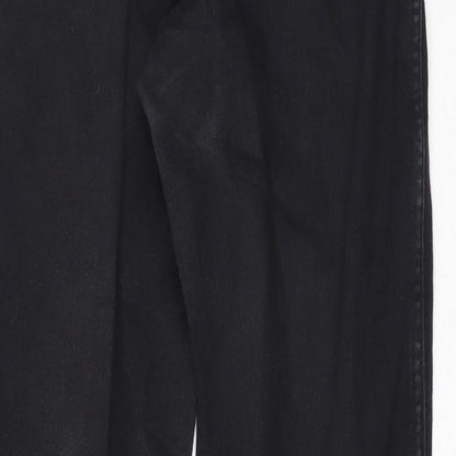 Womens UK Size 29 in H&M Regular Fit Straight Black Jeans