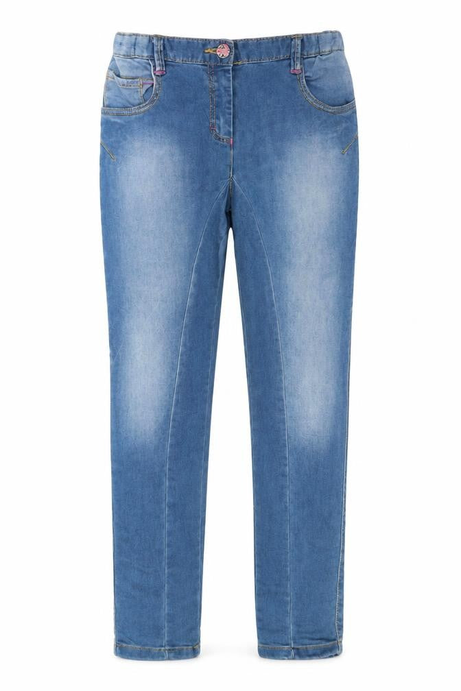 Front view of Nutmeg girls’ blue skinny jeans, size 10-11, years