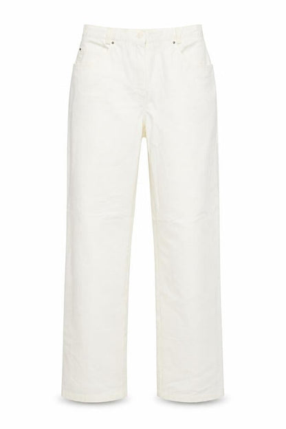 Front view of Walbusch women’s ivory straight jeans, size UK 28, in, 29-inch leg
