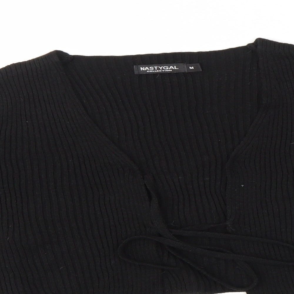 Womens UK Size M Nasty Gal Black Cardigan Jumper