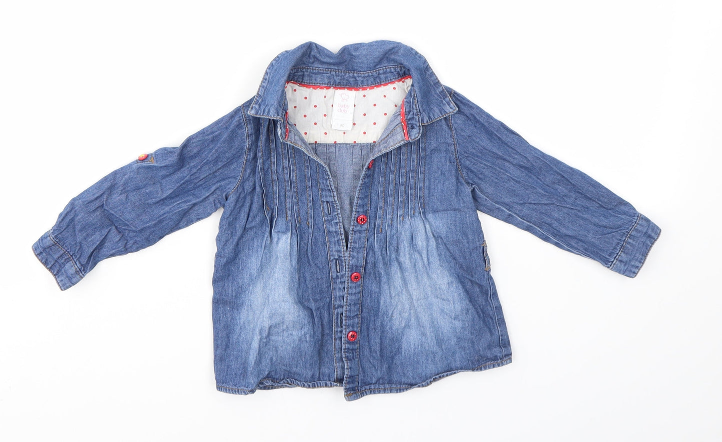 Baby Club Baby Blue   Basic Blouse Size 12 Months