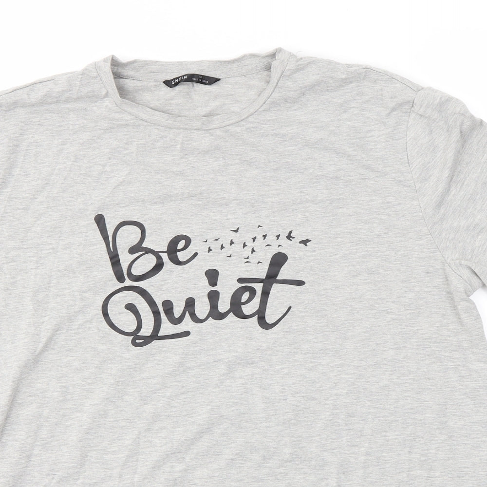 SheIn Womens Grey   Basic T-Shirt Size L