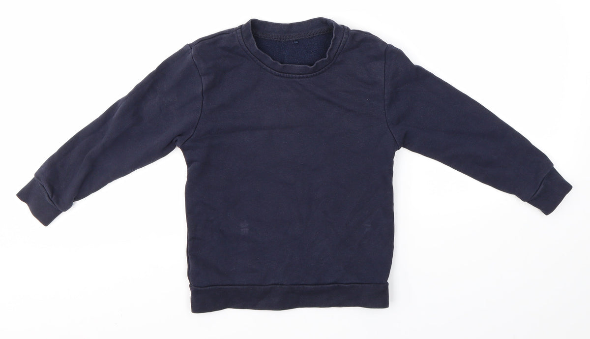 Front view of George boys’ blue jumper, size 5-6, years