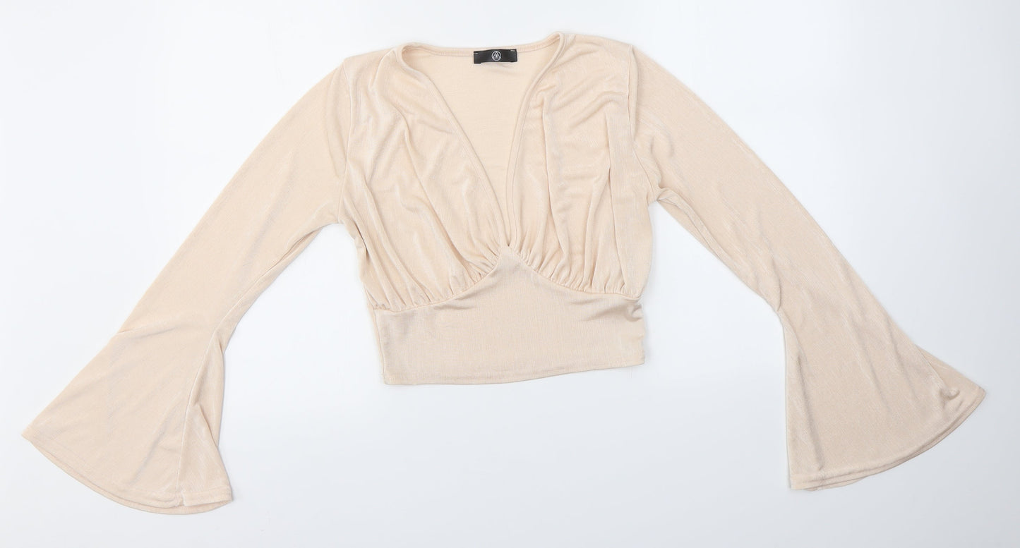 Womens UK Size 12 Missguided Pink Basic Blouse