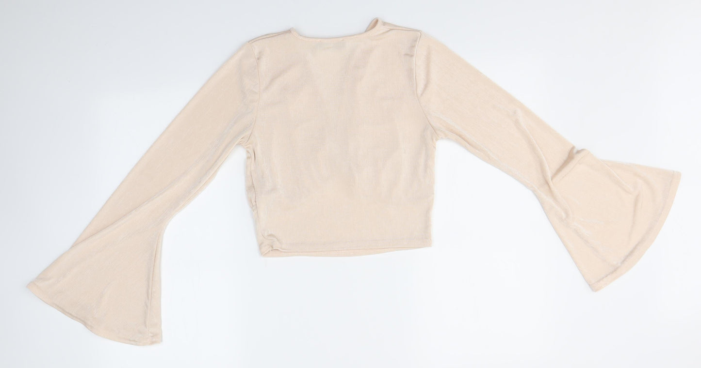 Womens UK Size 12 Missguided Pink Basic Blouse
