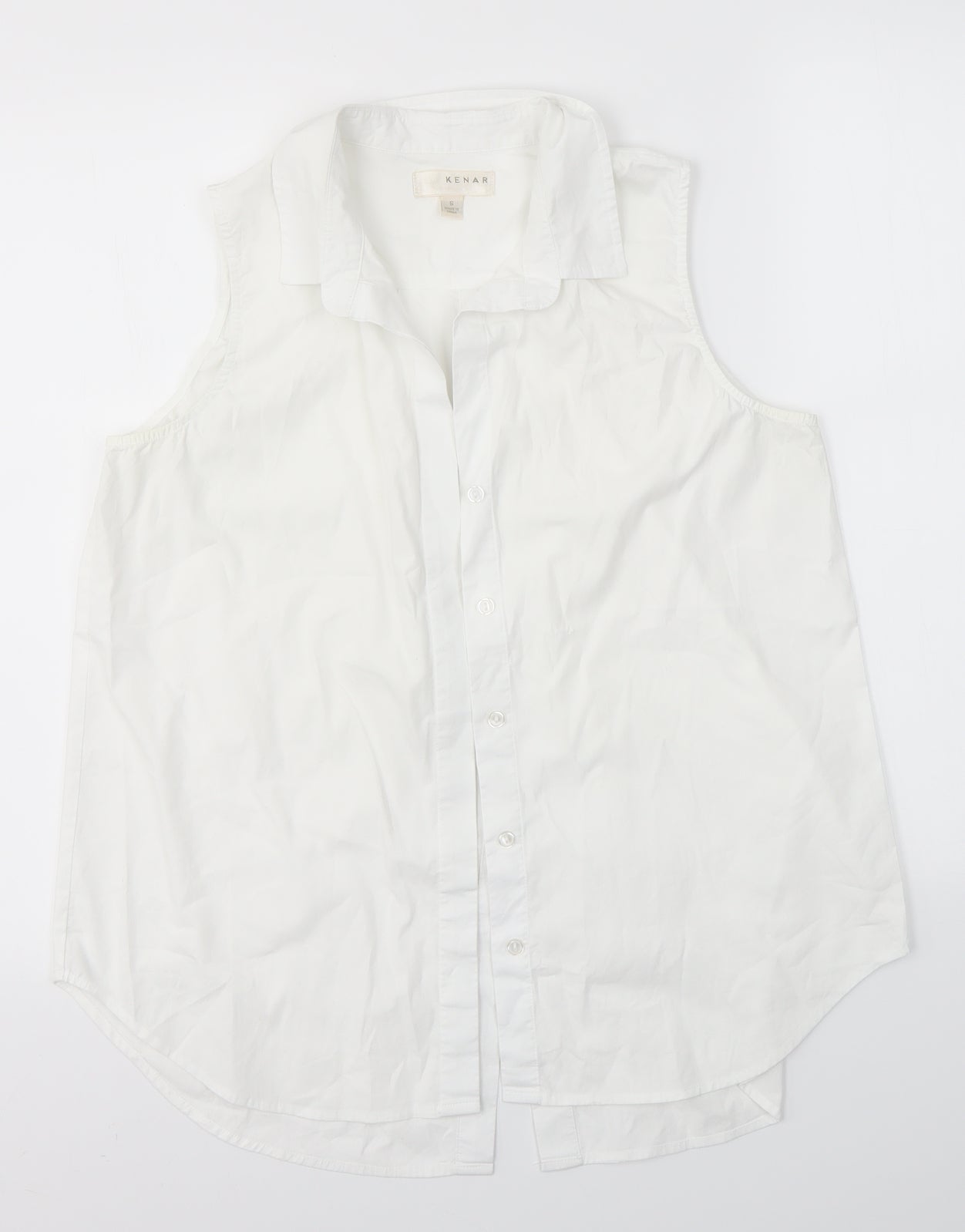 Womens UK Size S Kenar White Basic Button-Up
