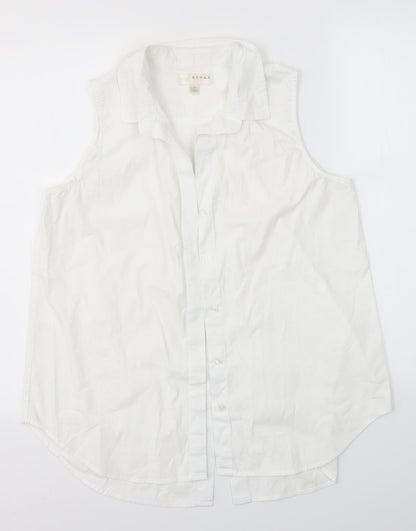 Womens UK Size S Kenar White Basic Button-Up