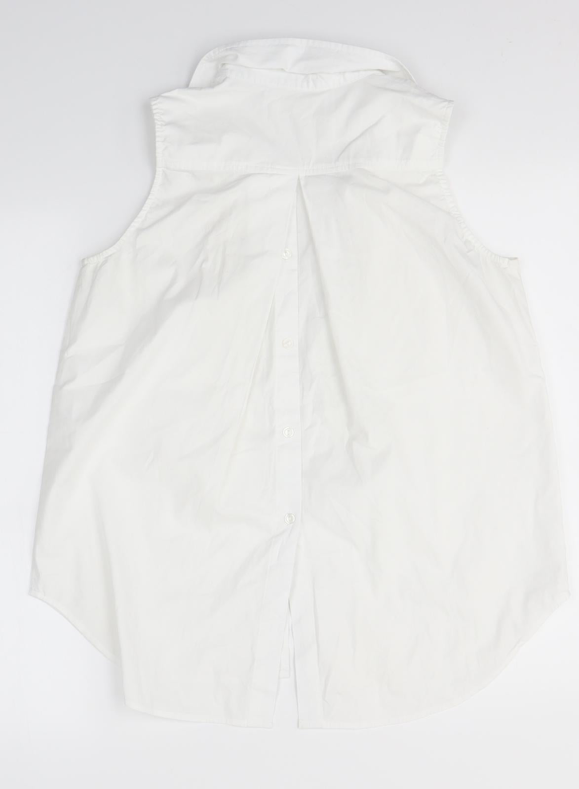 Womens UK Size S Kenar White Basic Button-Up