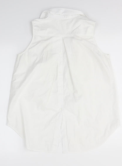 Womens UK Size S Kenar White Basic Button-Up