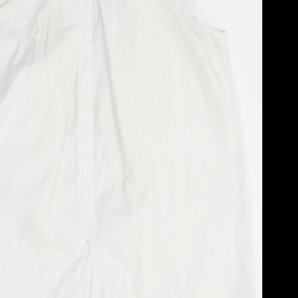 Womens UK Size S Kenar White Basic Button-Up