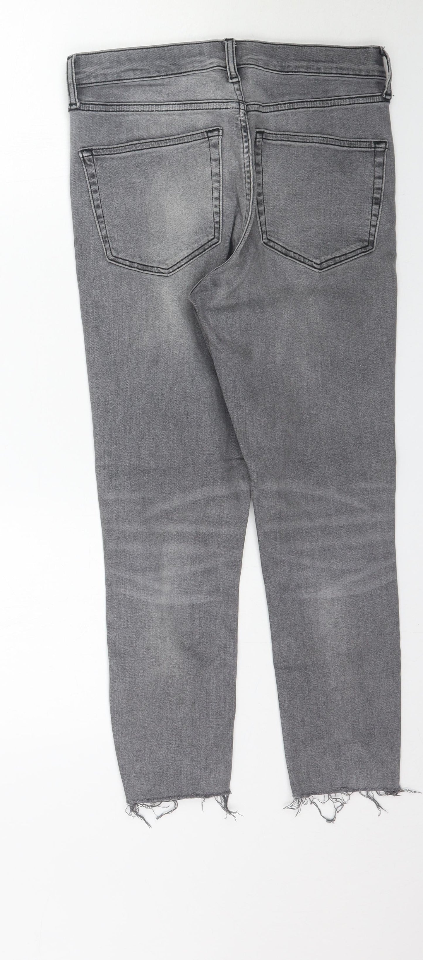 Topshop Womens Grey  Denim Skinny Jeans Size 28 L24 in