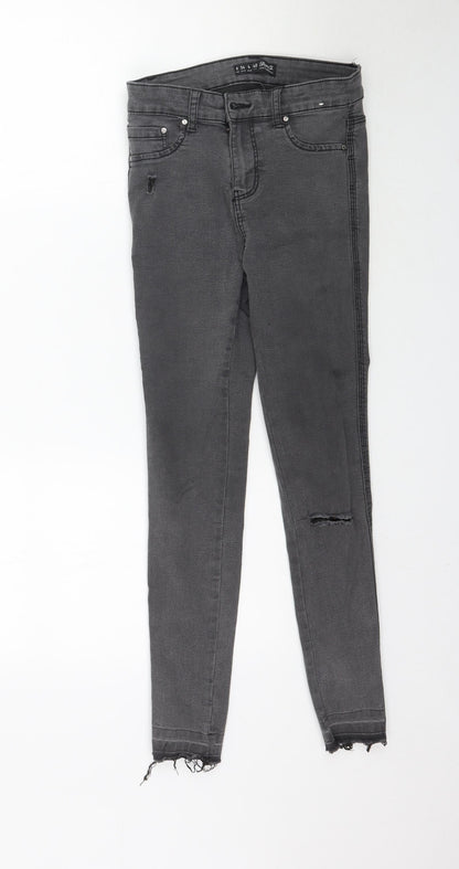 Denim Co. Womens Grey  Denim Skinny Jeans Size 8 L27 in