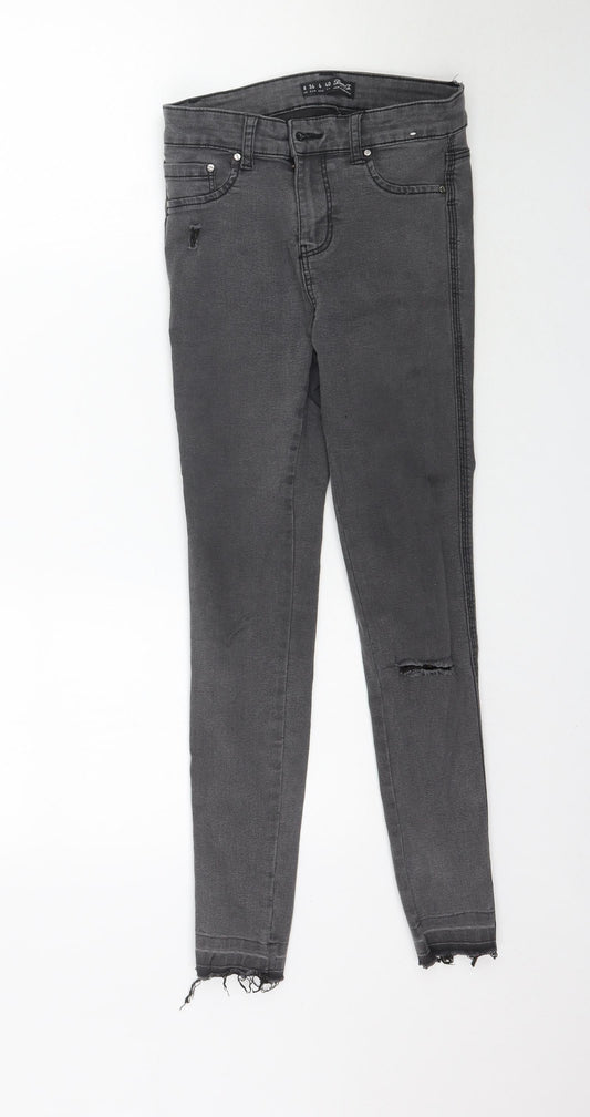 Denim Co. Womens Grey  Denim Skinny Jeans Size 8 L27 in