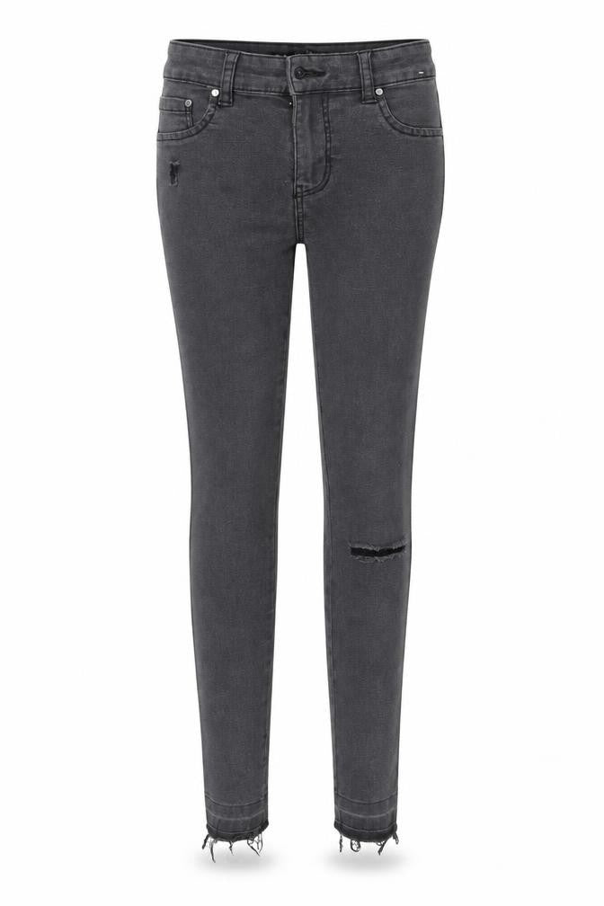 Front view of Denim Co. women’s grey denim skinny jeans, size UK 8, 27-inch leg