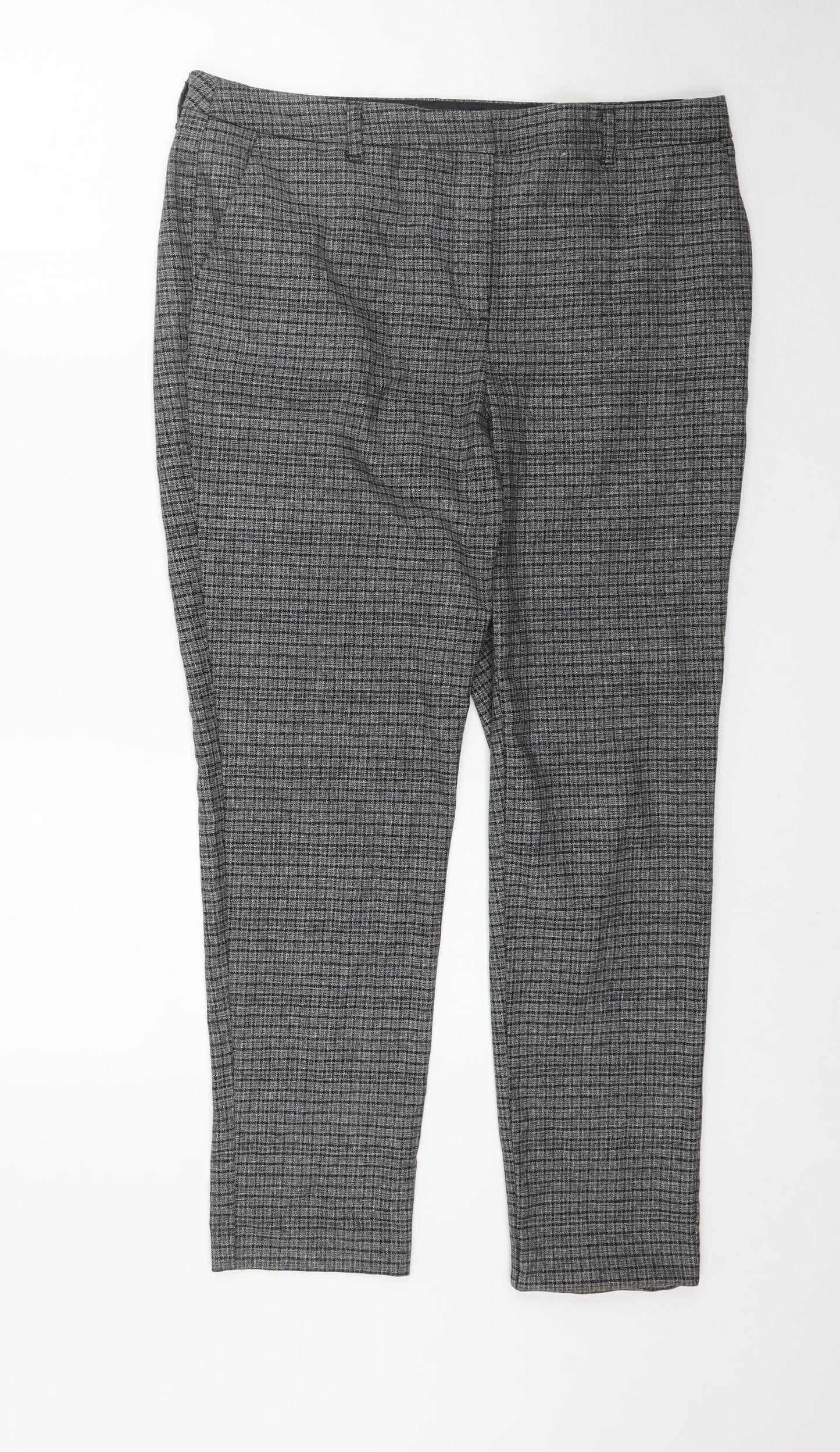 Tue Womens Grey Plaid  Trousers  Size 14 L28 in