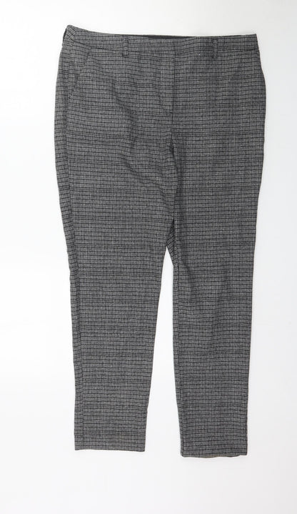 Tue Womens Grey Plaid  Trousers  Size 14 L28 in