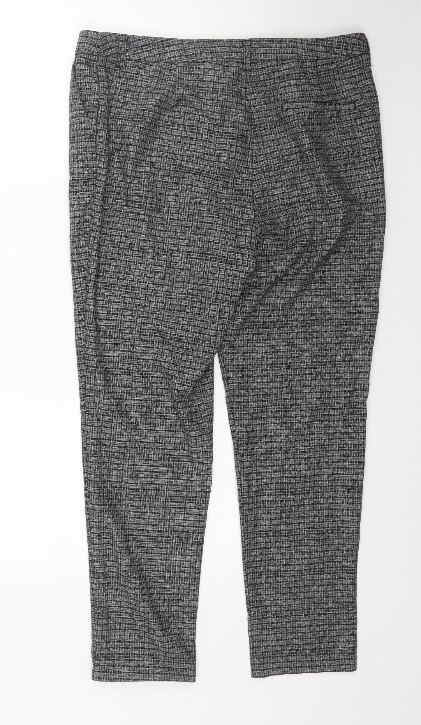 Tue Womens Grey Plaid  Trousers  Size 14 L28 in