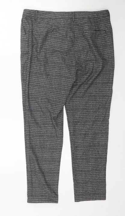 Tue Womens Grey Plaid  Trousers  Size 14 L28 in