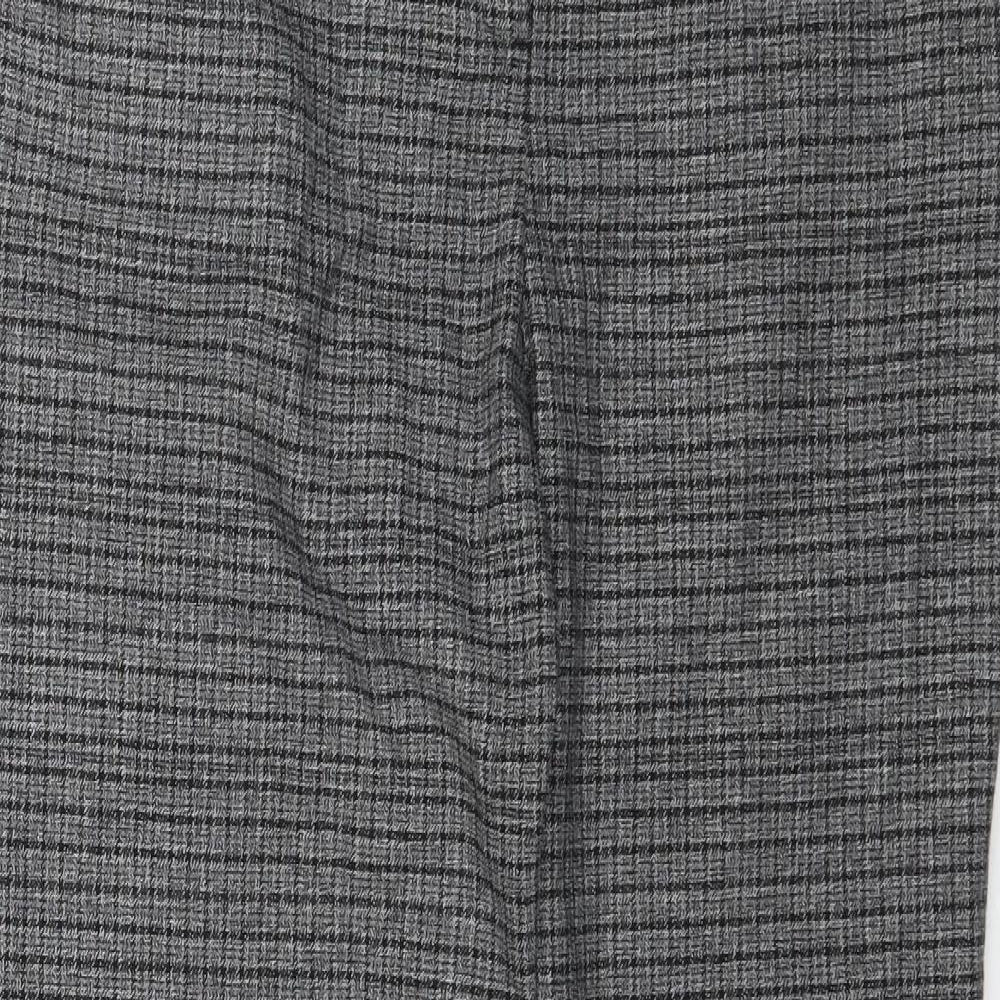 Tue Womens Grey Plaid  Trousers  Size 14 L28 in