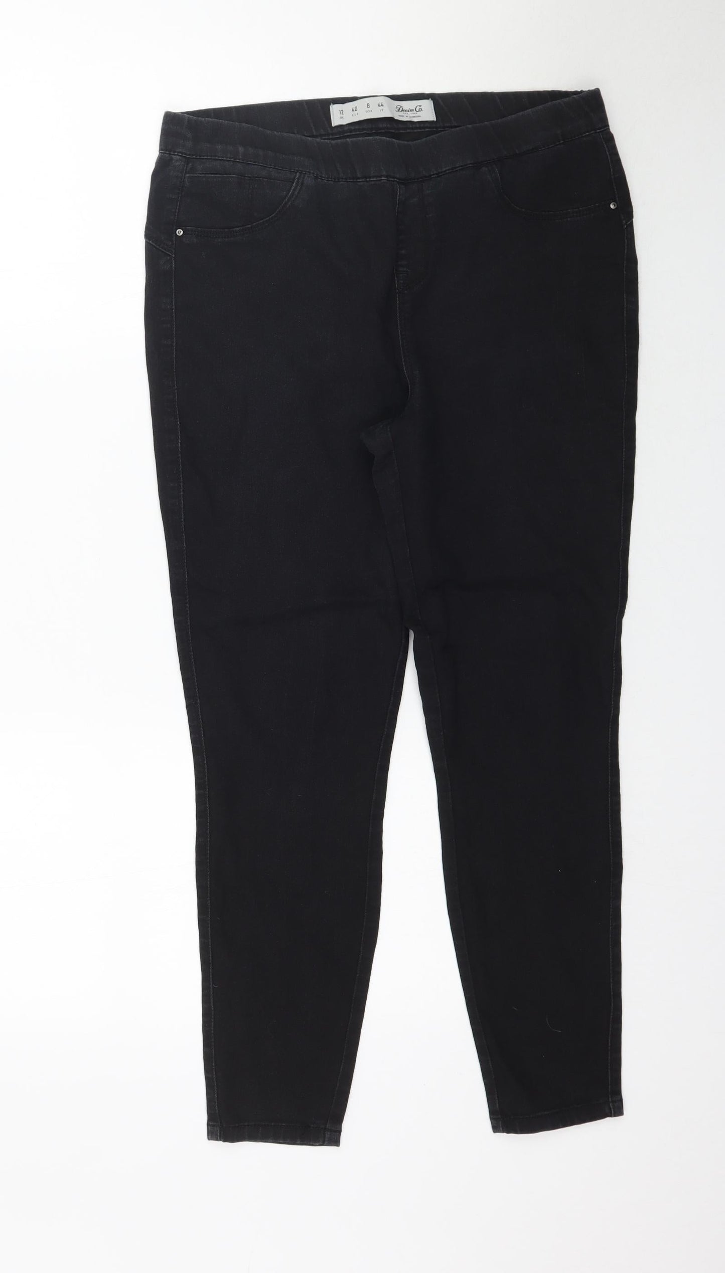 Denim Co. Womens Black  Denim Jegging Jeans Size 12 L26 in
