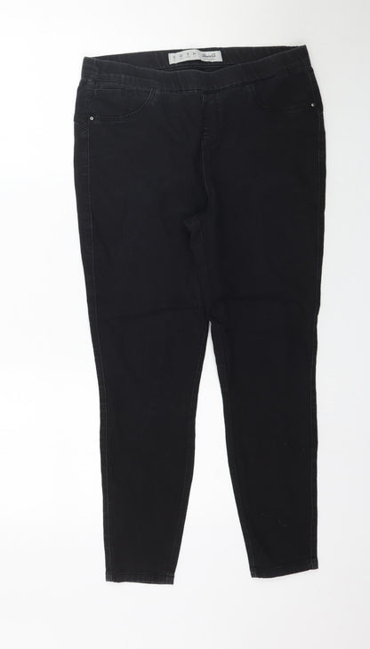 Denim Co. Womens Black  Denim Jegging Jeans Size 12 L26 in