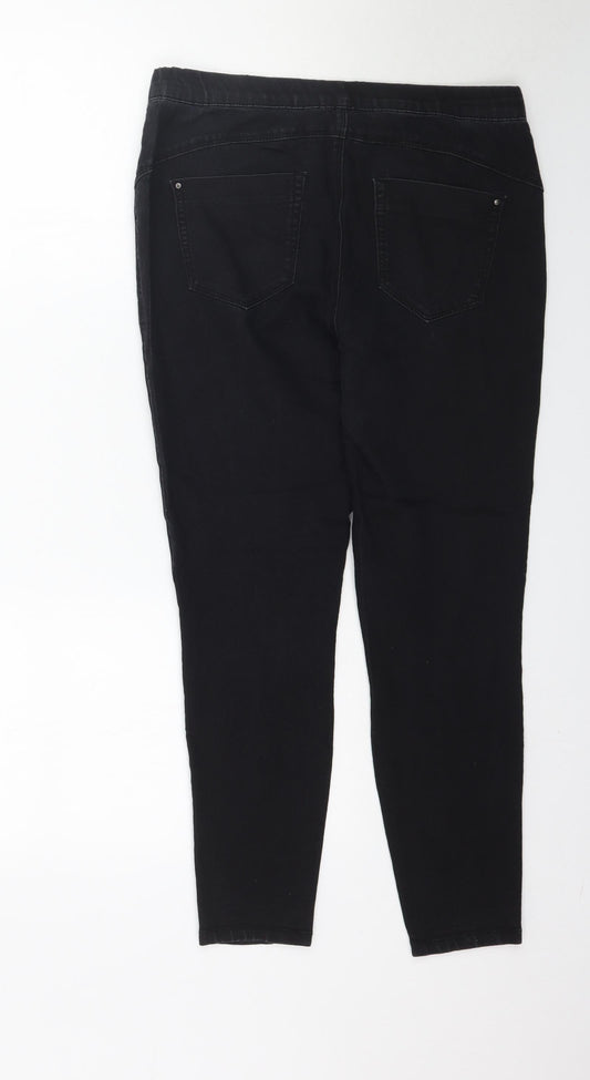Denim Co. Womens Black  Denim Jegging Jeans Size 12 L26 in