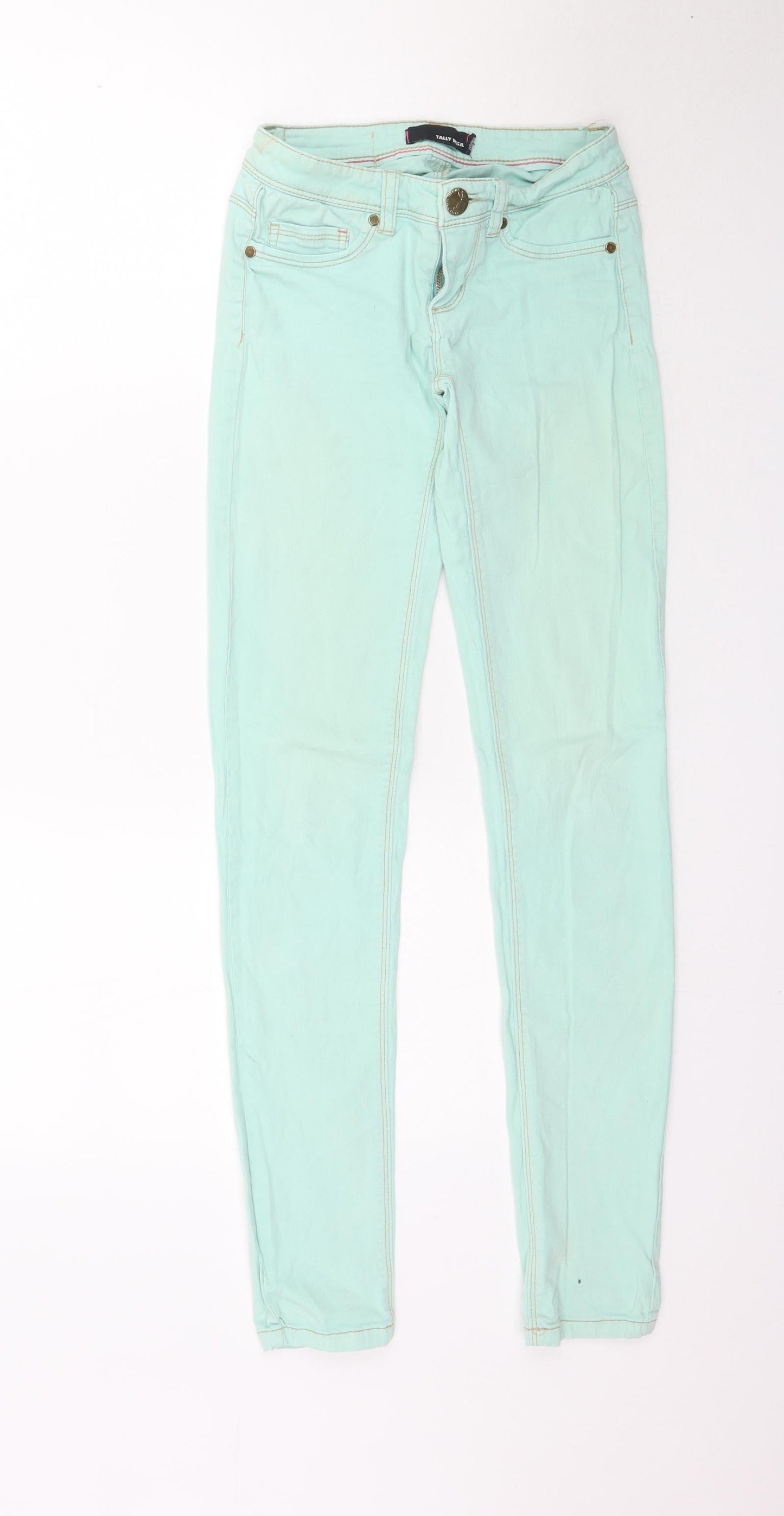 Womens UK Size 4 TALLY WEiJL Regular Fit Skinny Green Jeans