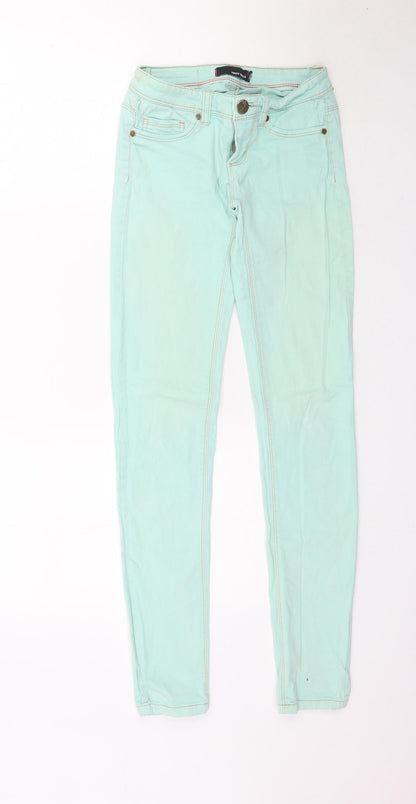 Womens UK Size 4 TALLY WEiJL Regular Fit Skinny Green Jeans