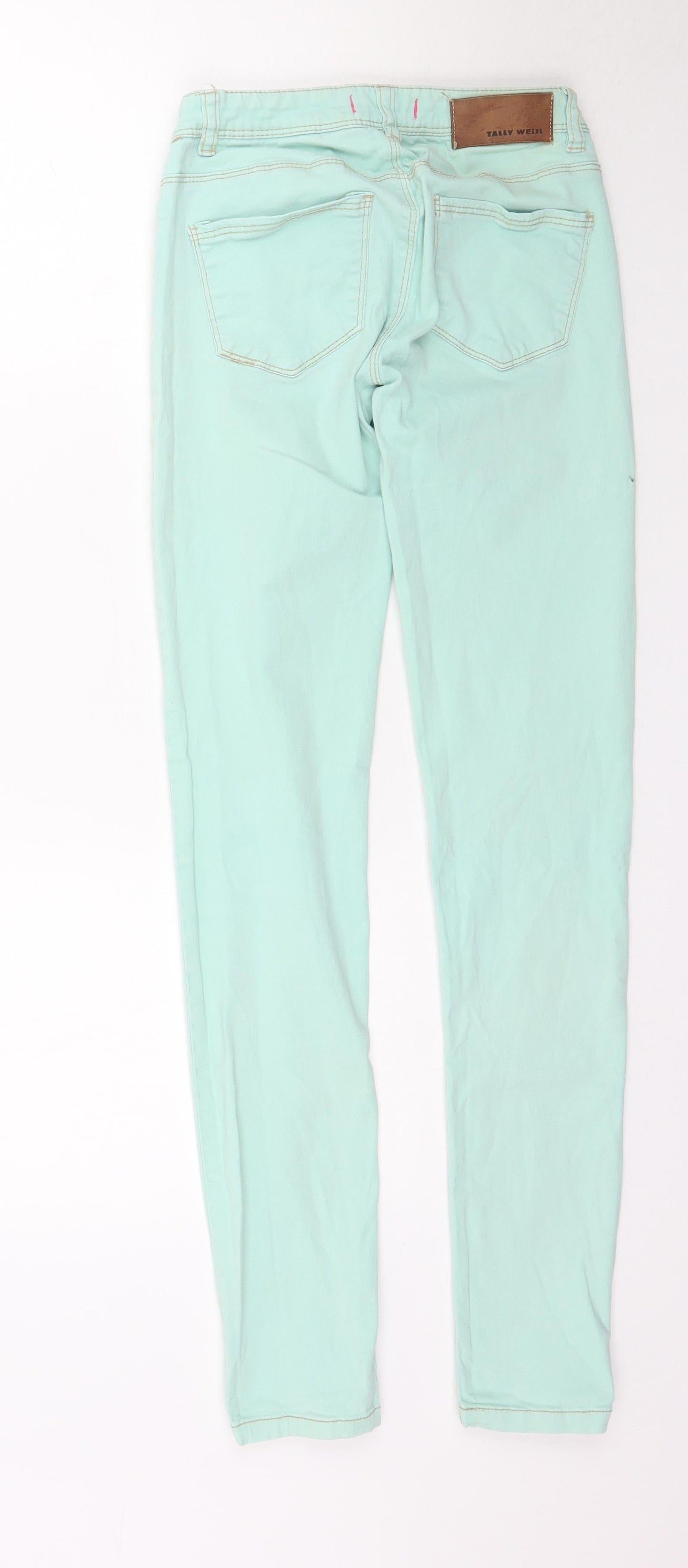 Womens UK Size 4 TALLY WEiJL Regular Fit Skinny Green Jeans