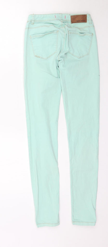 Womens UK Size 4 TALLY WEiJL Regular Fit Skinny Green Jeans