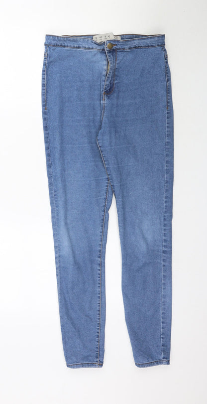 Denim Co. Womens Blue  Denim Skinny Jeans Size 12 L28 in