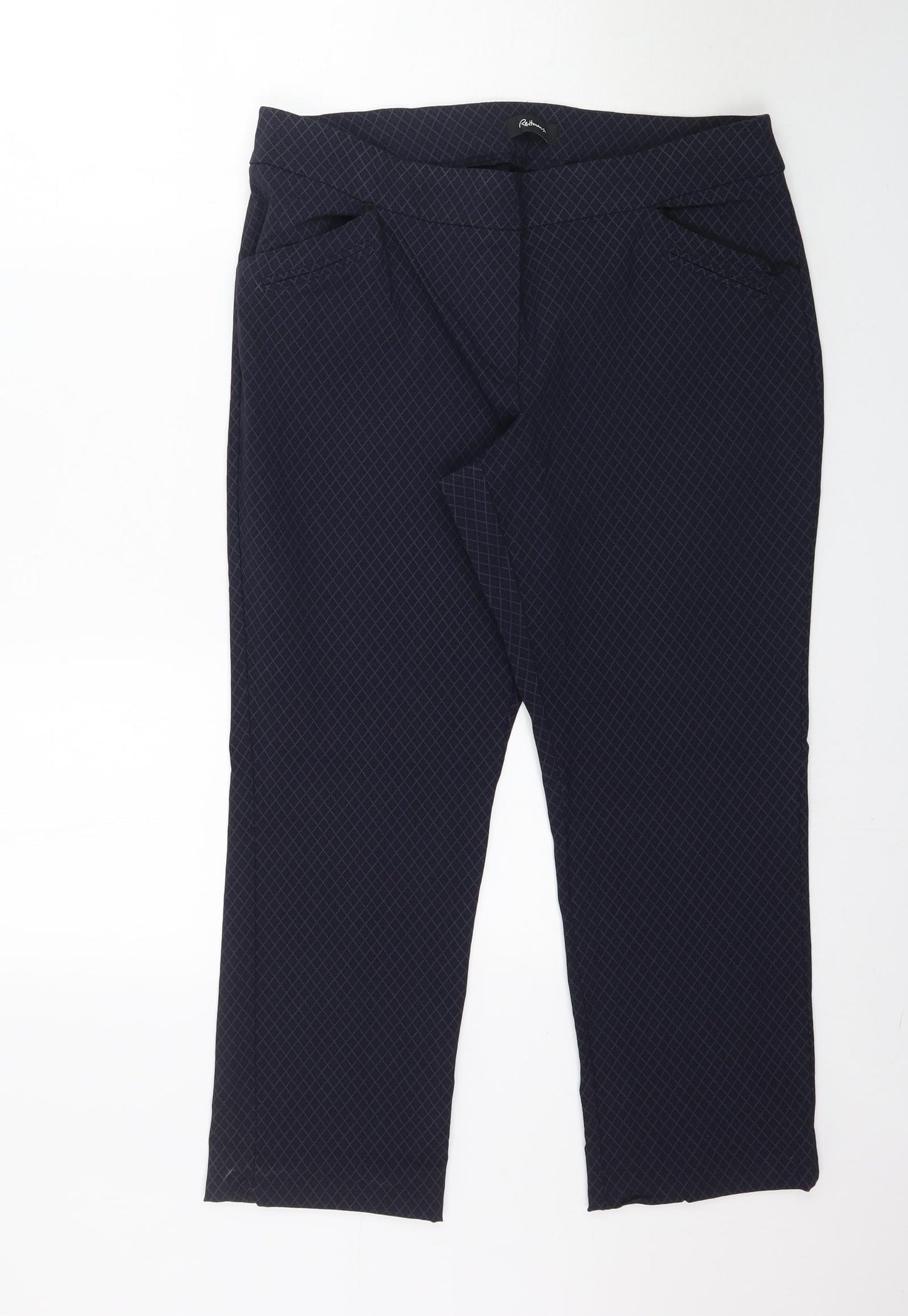 Reitmans Womens Blue Argyle/Diamond  Trousers  Size 18 L26 in