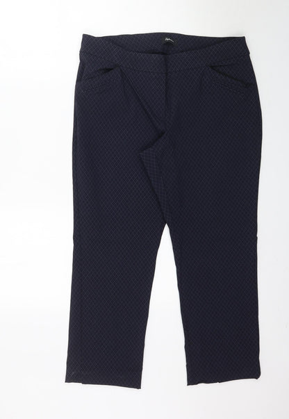 Reitmans Womens Blue Argyle/Diamond  Trousers  Size 18 L26 in