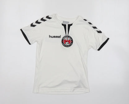 Hummel Boys White   Jersey Casual Size 7 Years  - Reddish villa fc