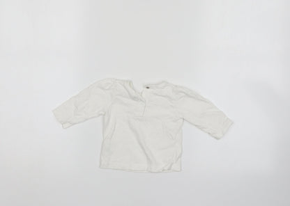 Preworn Girls White   Pullover Jumper Size 0-3 Months