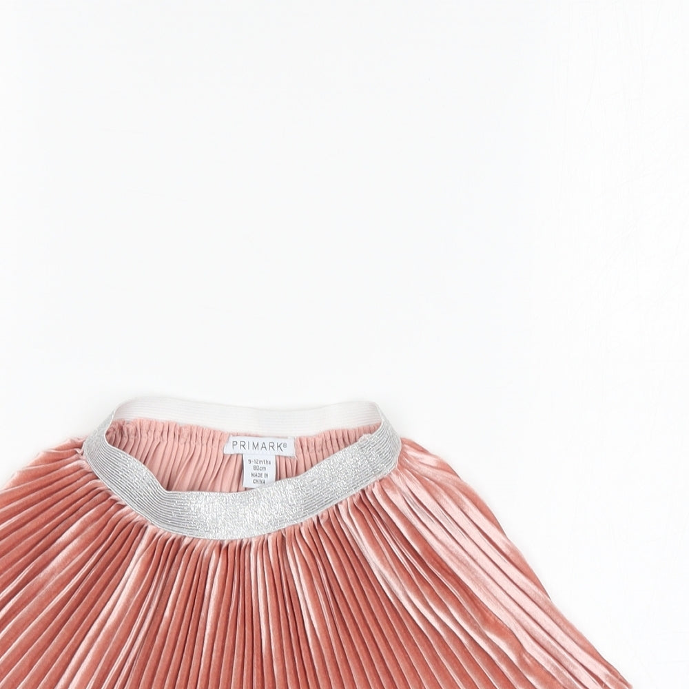 Primark Girls Pink   Pleated Skirt Size 9-12 Months
