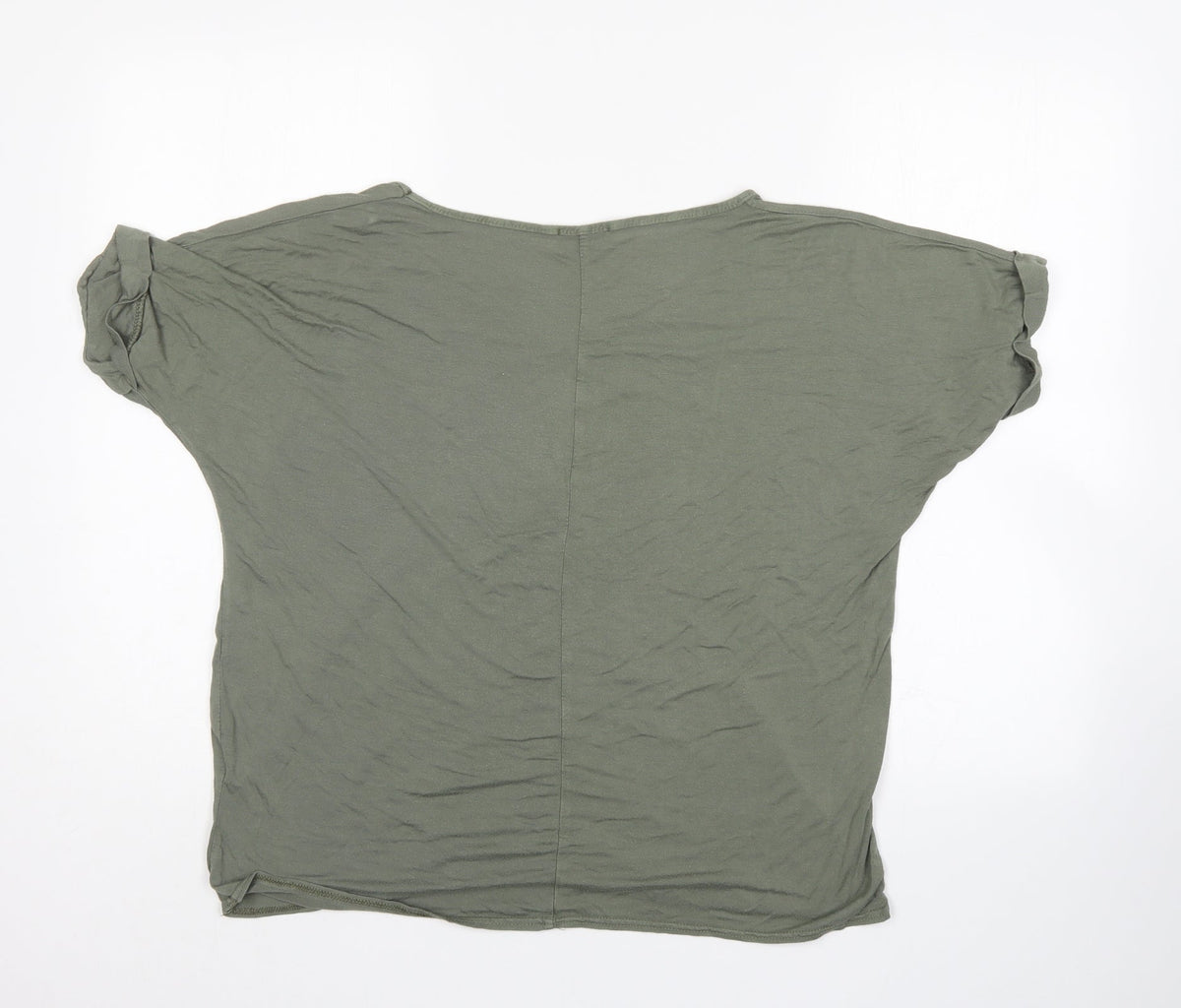Back view of Billys collection women’s green basic blouse, size UK 20