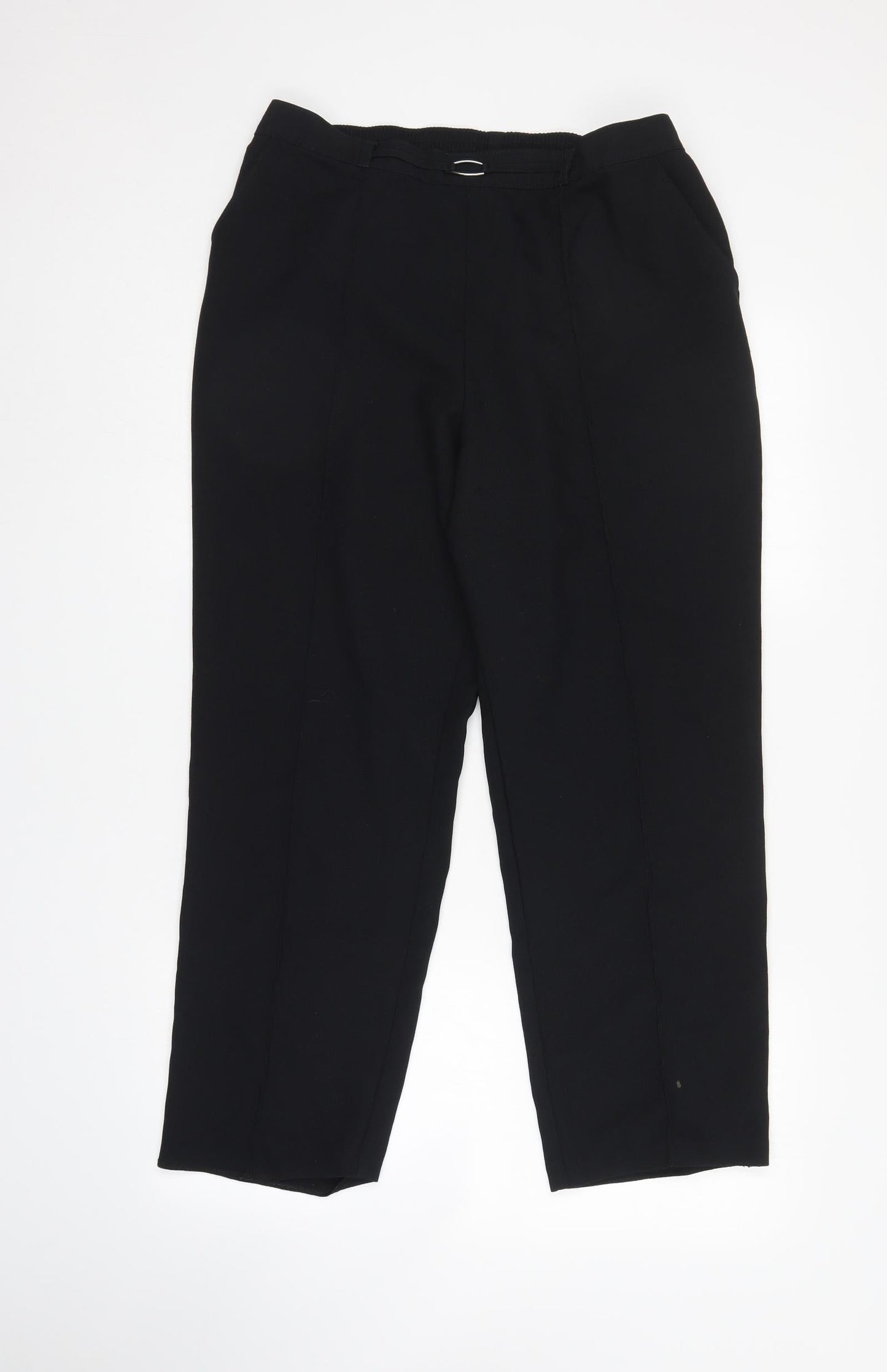M&S Womens Black   Trousers  Size 14 L28 in