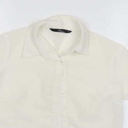 Womens UK Size 12 BM collection White Basic Button-Up